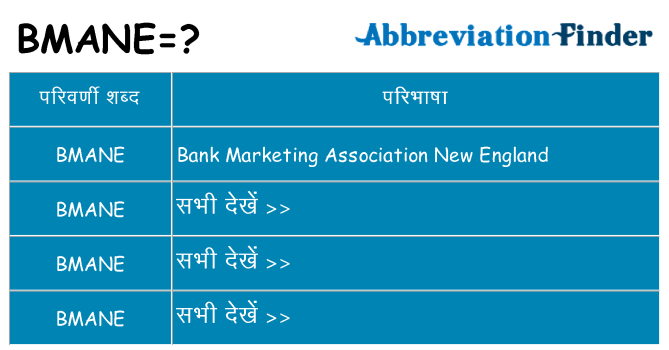 bmane का क्या अर्थ है