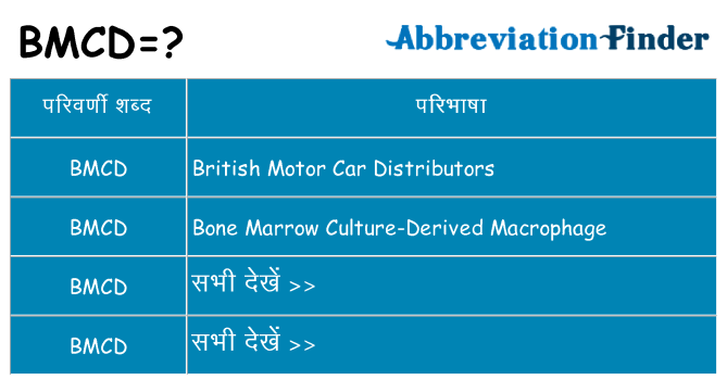 bmcd का क्या अर्थ है