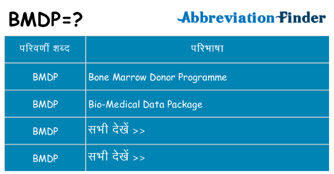 bmdp का क्या अर्थ है