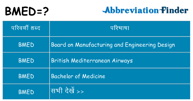 bmed का क्या अर्थ है