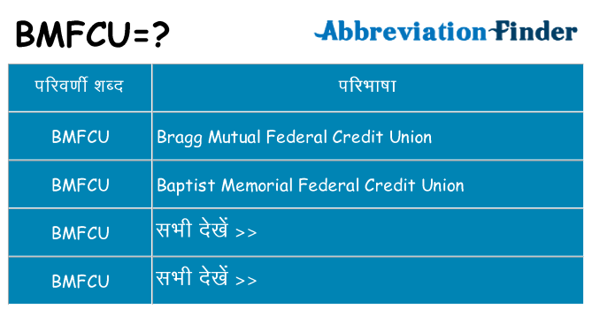 bmfcu का क्या अर्थ है