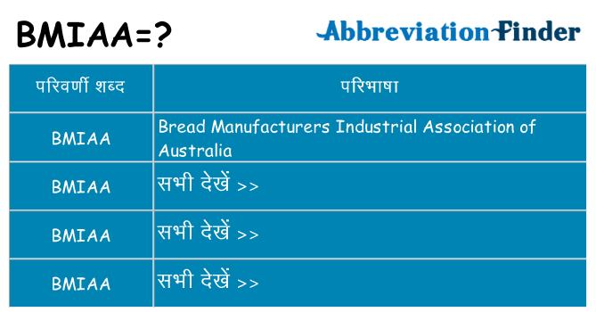 bmiaa का क्या अर्थ है