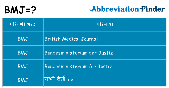 bmj का क्या अर्थ है