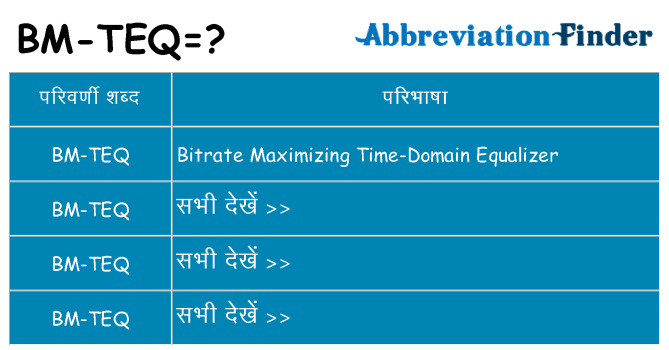 bm-teq का क्या अर्थ है