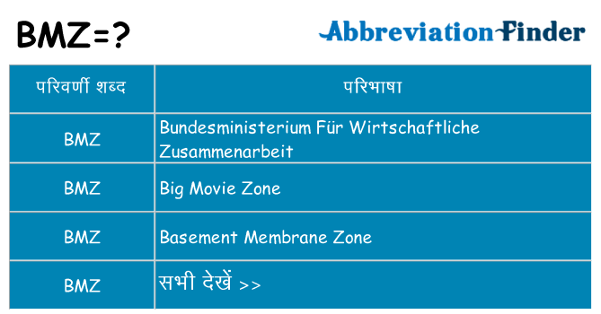 bmz का क्या अर्थ है