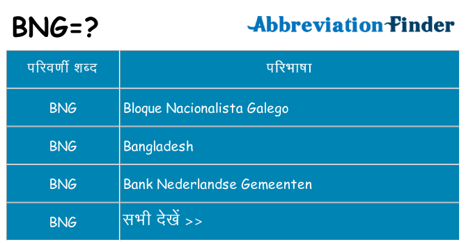 bng का क्या अर्थ है