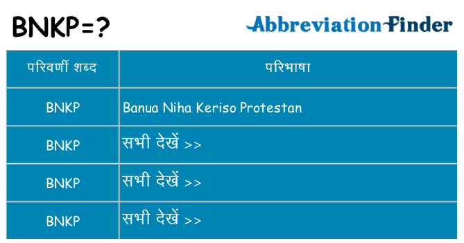 bnkp का क्या अर्थ है