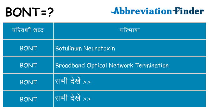 bont का क्या अर्थ है