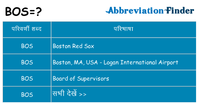 bos का क्या अर्थ है