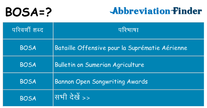 bosa का क्या अर्थ है