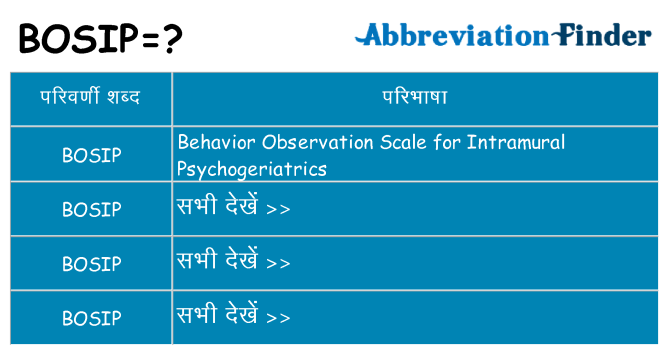 bosip का क्या अर्थ है