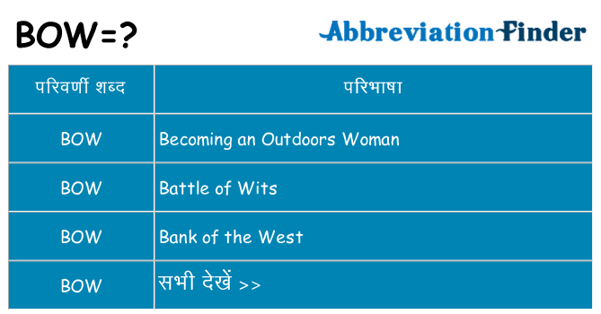 bow का क्या अर्थ है