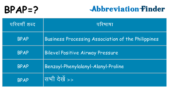 bpap का क्या अर्थ है