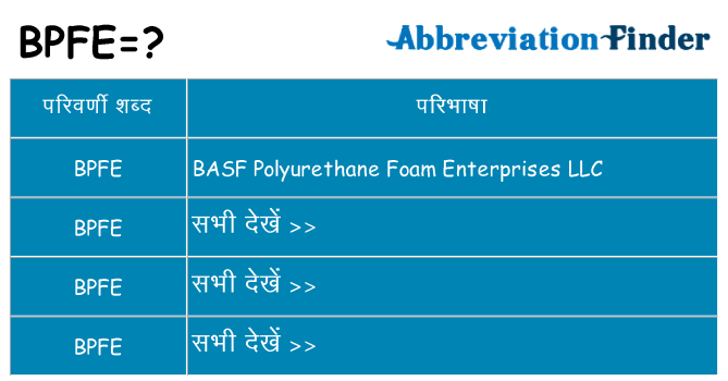 bpfe का क्या अर्थ है