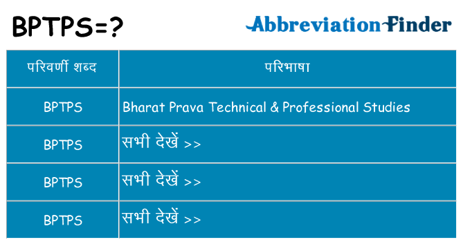 bptps का क्या अर्थ है