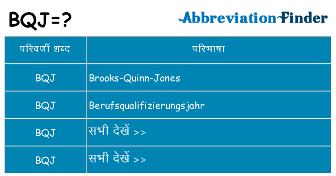 bqj का क्या अर्थ है