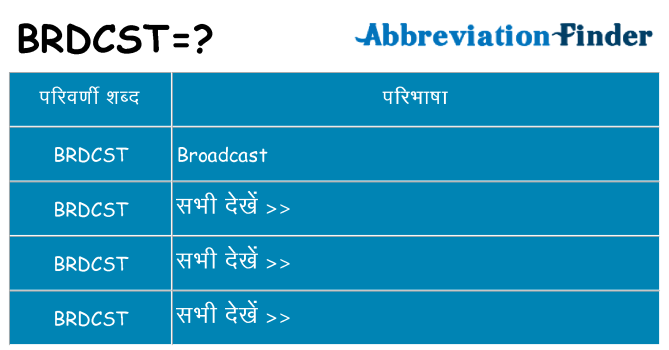 brdcst का क्या अर्थ है