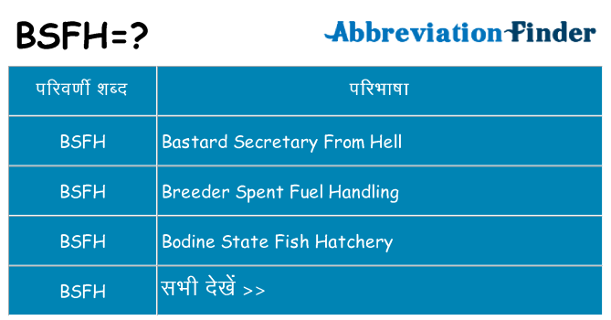 bsfh का क्या अर्थ है