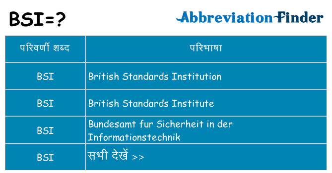 bsi का क्या अर्थ है