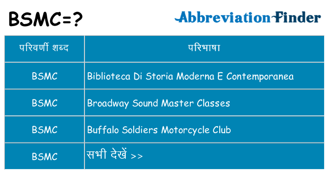 bsmc का क्या अर्थ है