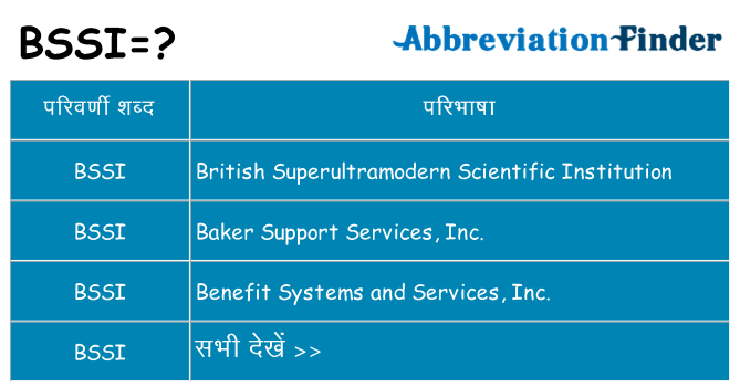 bssi का क्या अर्थ है