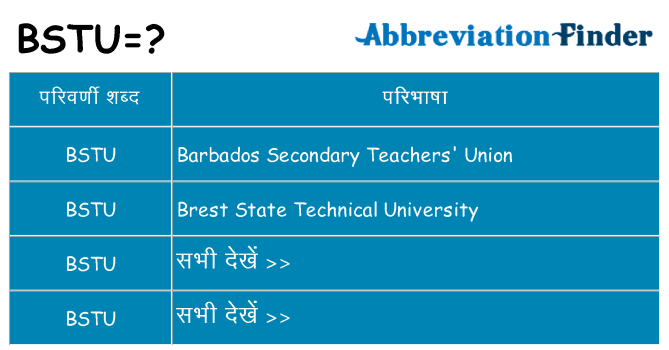 bstu का क्या अर्थ है