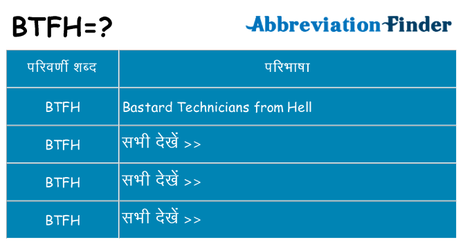 btfh का क्या अर्थ है