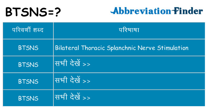 btsns का क्या अर्थ है