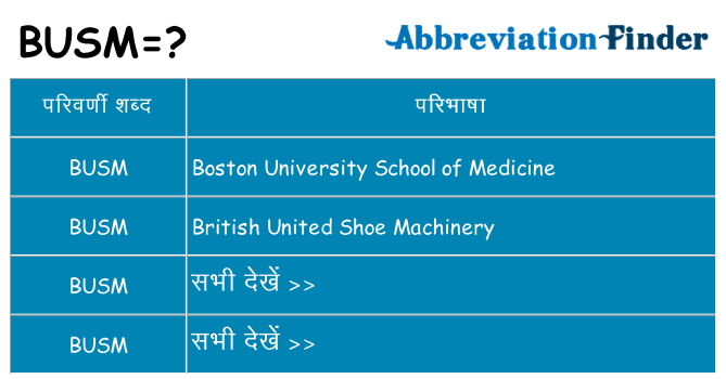busm का क्या अर्थ है
