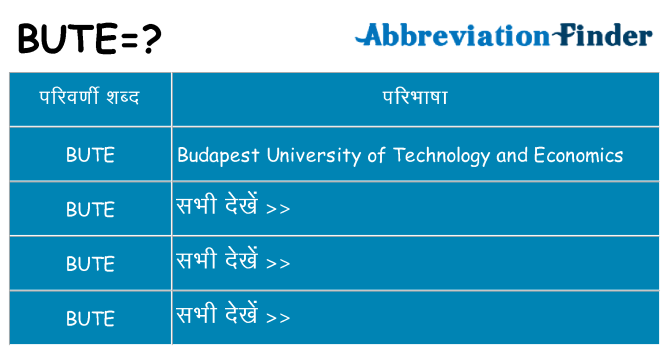 bute का क्या अर्थ है