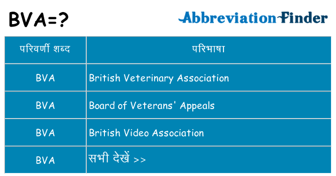 bva का क्या अर्थ है