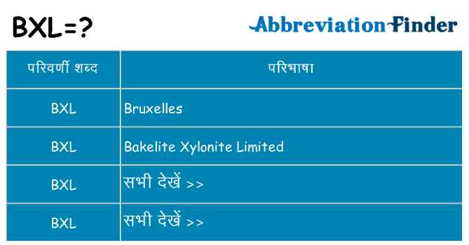 bxl का क्या अर्थ है
