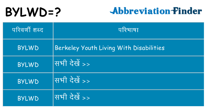 bylwd का क्या अर्थ है