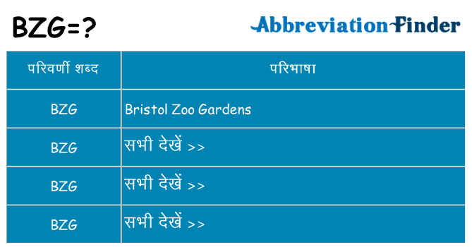 bzg का क्या अर्थ है