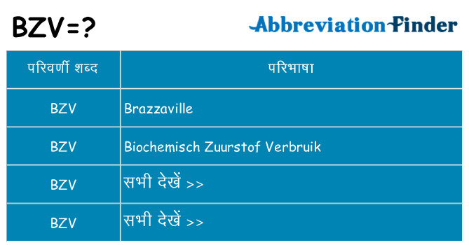 bzv का क्या अर्थ है