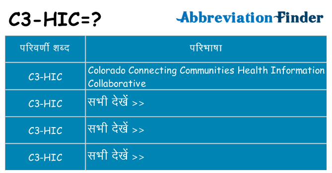 c3-hic का क्या अर्थ है