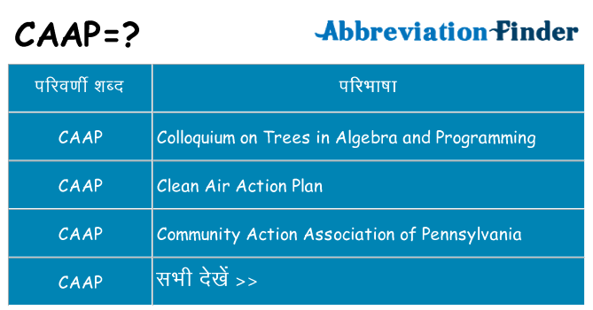 caap का क्या अर्थ है