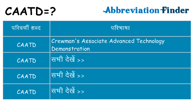 caatd का क्या अर्थ है