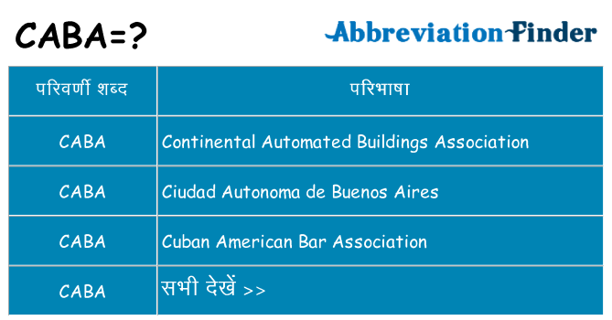 caba का क्या अर्थ है