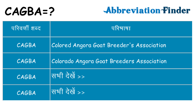cagba का क्या अर्थ है