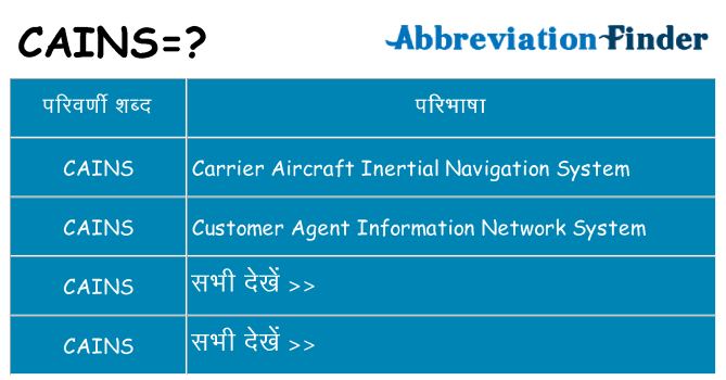 cains का क्या अर्थ है