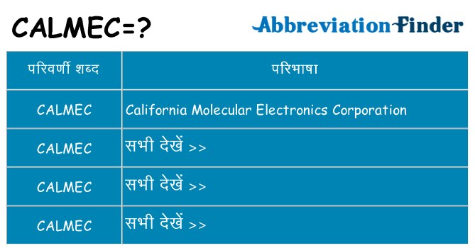 calmec का क्या अर्थ है