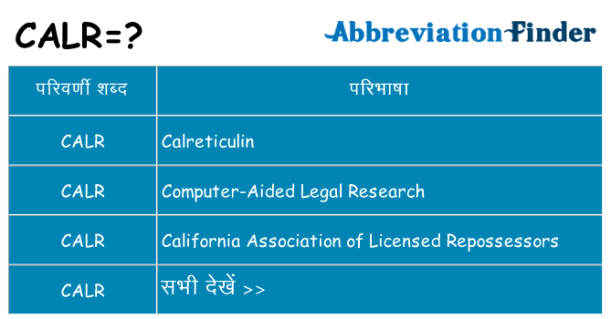 calr का क्या अर्थ है