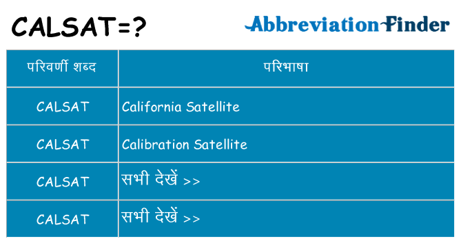 calsat का क्या अर्थ है