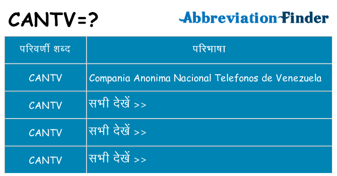 cantv का क्या अर्थ है