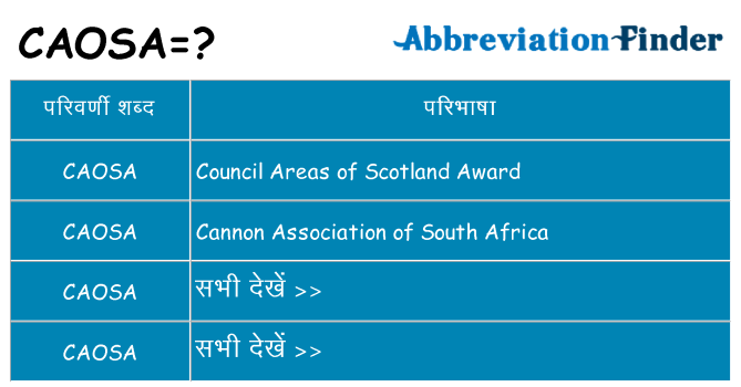 caosa का क्या अर्थ है