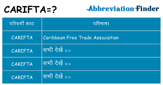 carifta का क्या अर्थ है