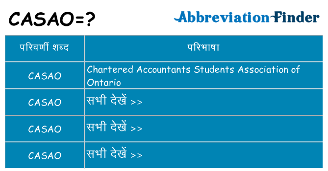 casao का क्या अर्थ है