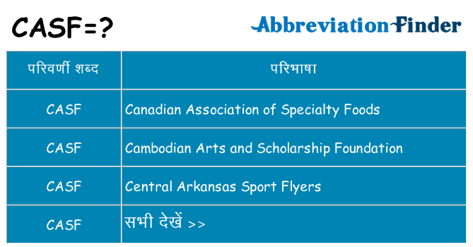 casf का क्या अर्थ है