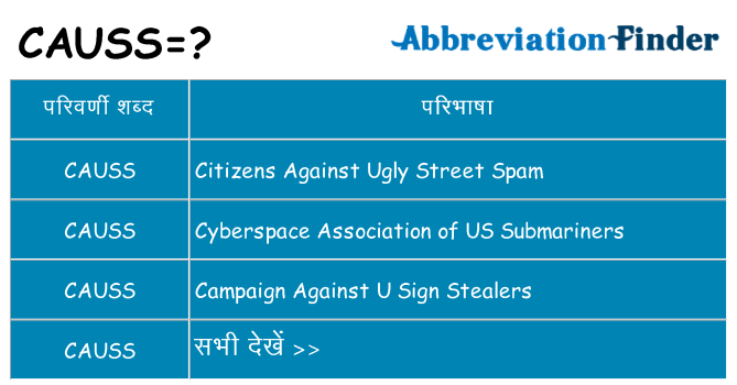 causs का क्या अर्थ है